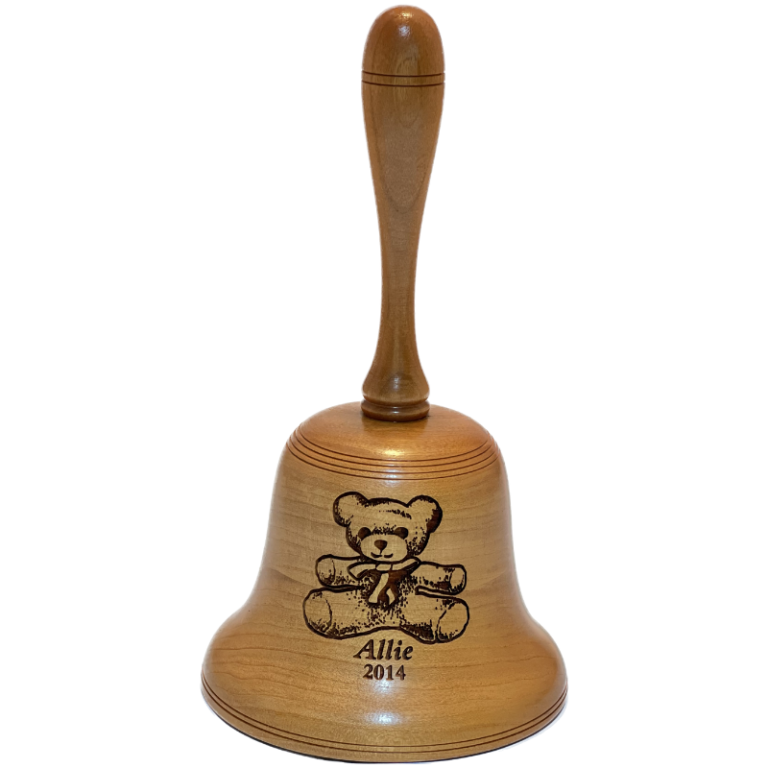 Warther Woodworking Wood Nursery Bell with Name and Date