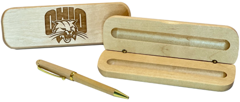 Warther Wooworking wood engraved pen with pen box
